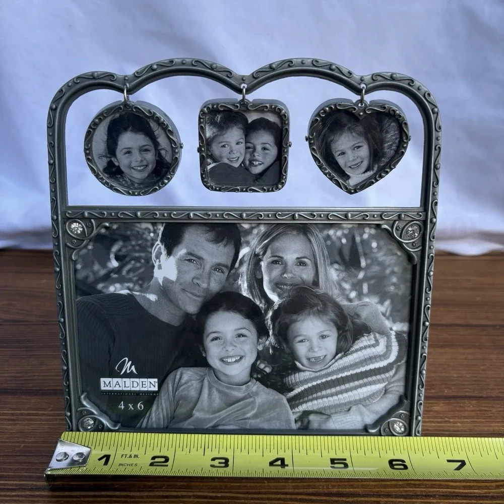 Malden Metal Family Collage Picture Frame 4x6 w/ 3 Hanging Mini Frames